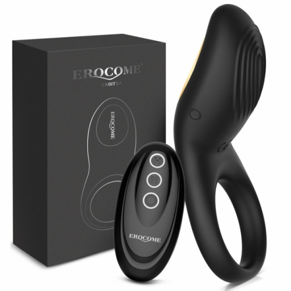 Виброкольцо Erocome Sagitta RC с пультом ДУ, черный